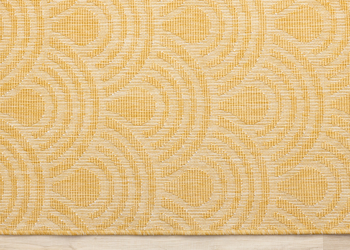 Outdoor Geometric Yellow Area Rug