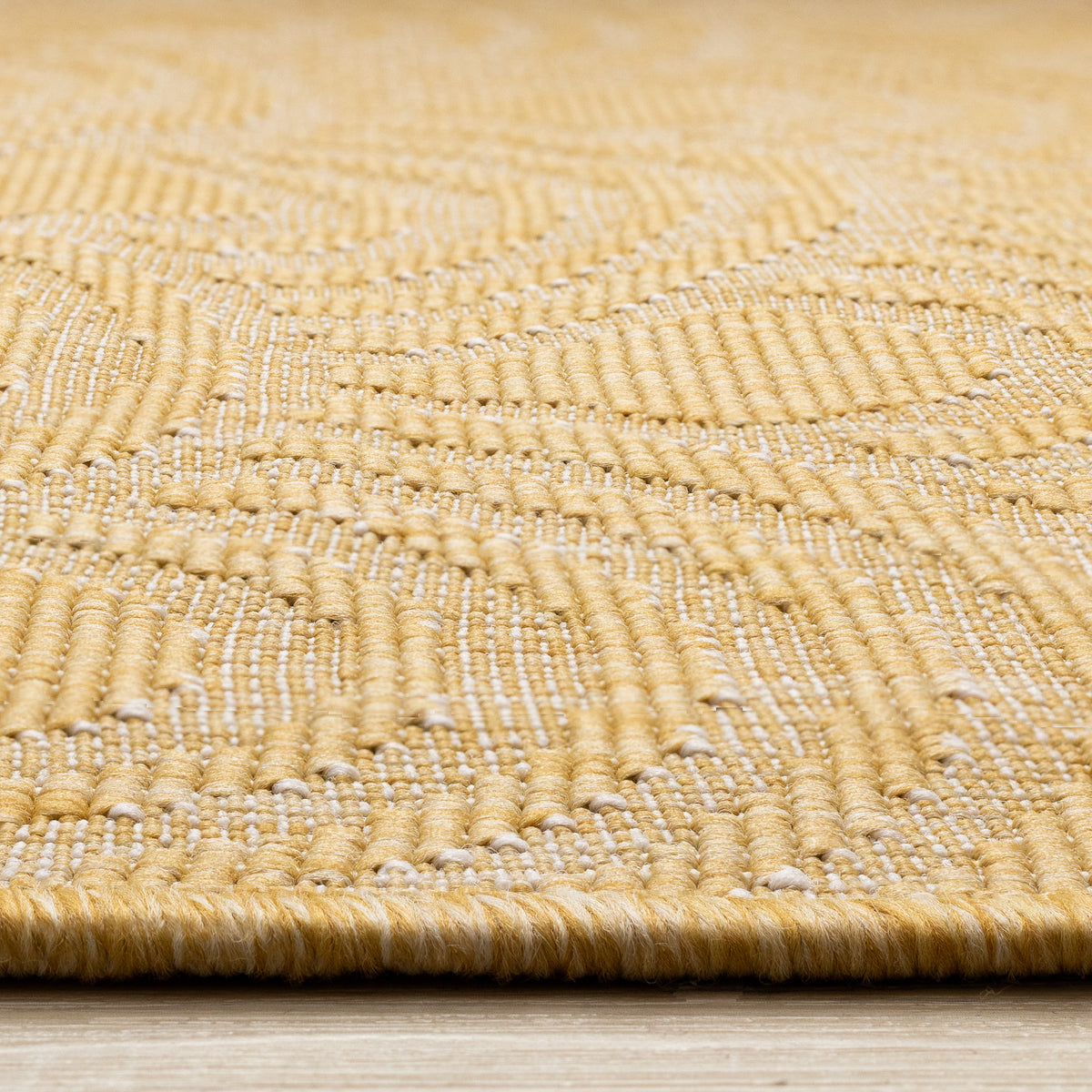 Outdoor Geometric Yellow Area Rug