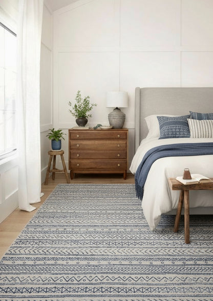 Havana Boho Contemporary Blue Rug