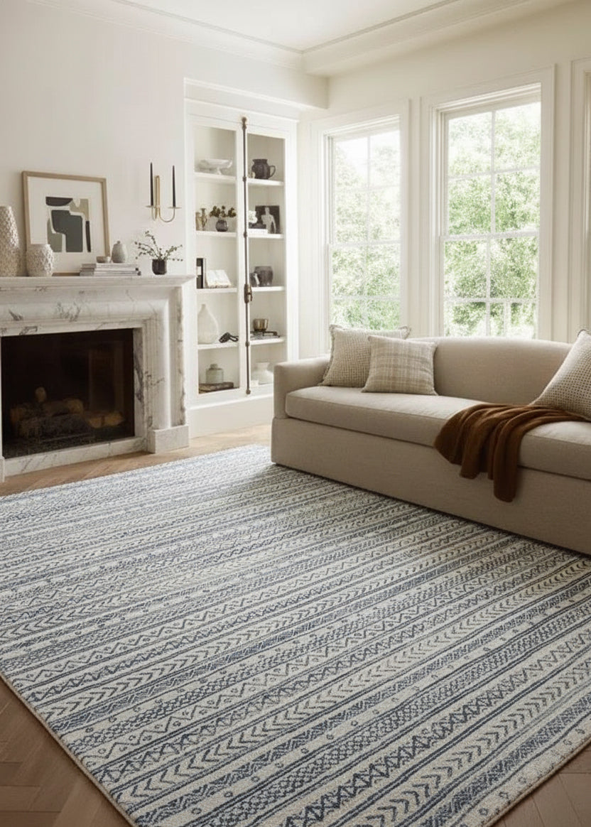 Havana Boho Contemporary Blue Rug