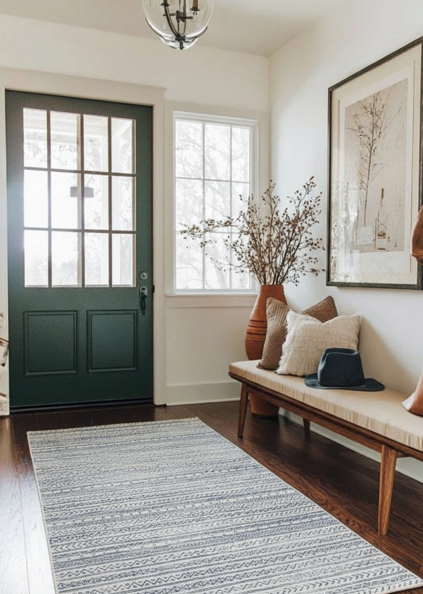 Havana Boho Contemporary Blue Rug