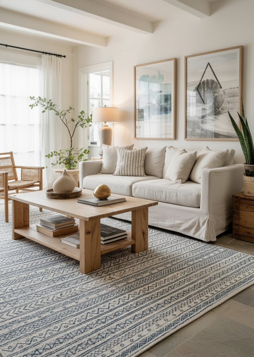 Havana Boho Contemporary Blue Rug