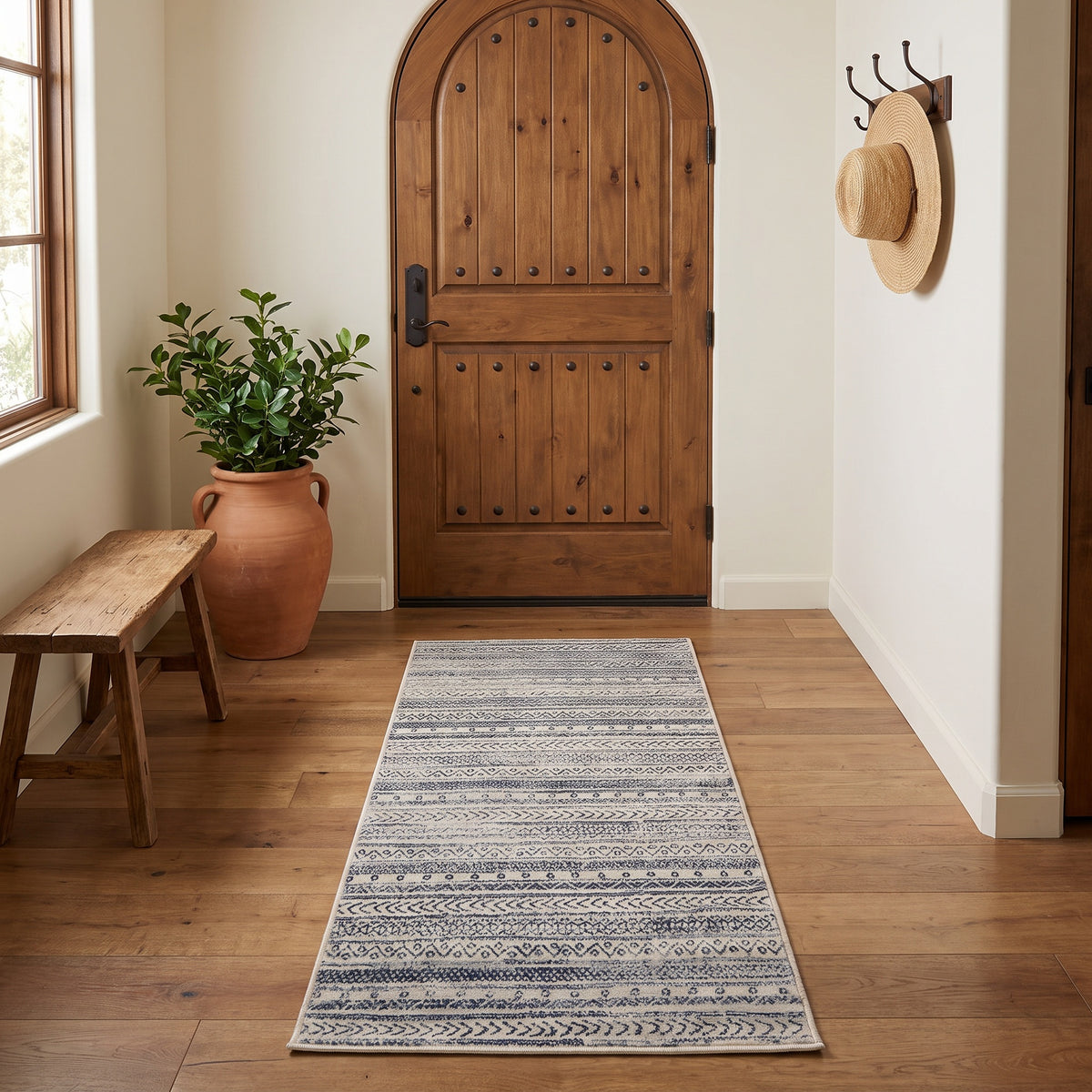 Azura Boho Contemporary Blue Indoor Rug