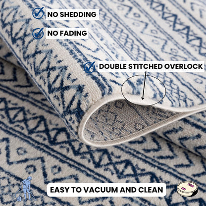 Azura Boho Contemporary Blue Indoor Rug