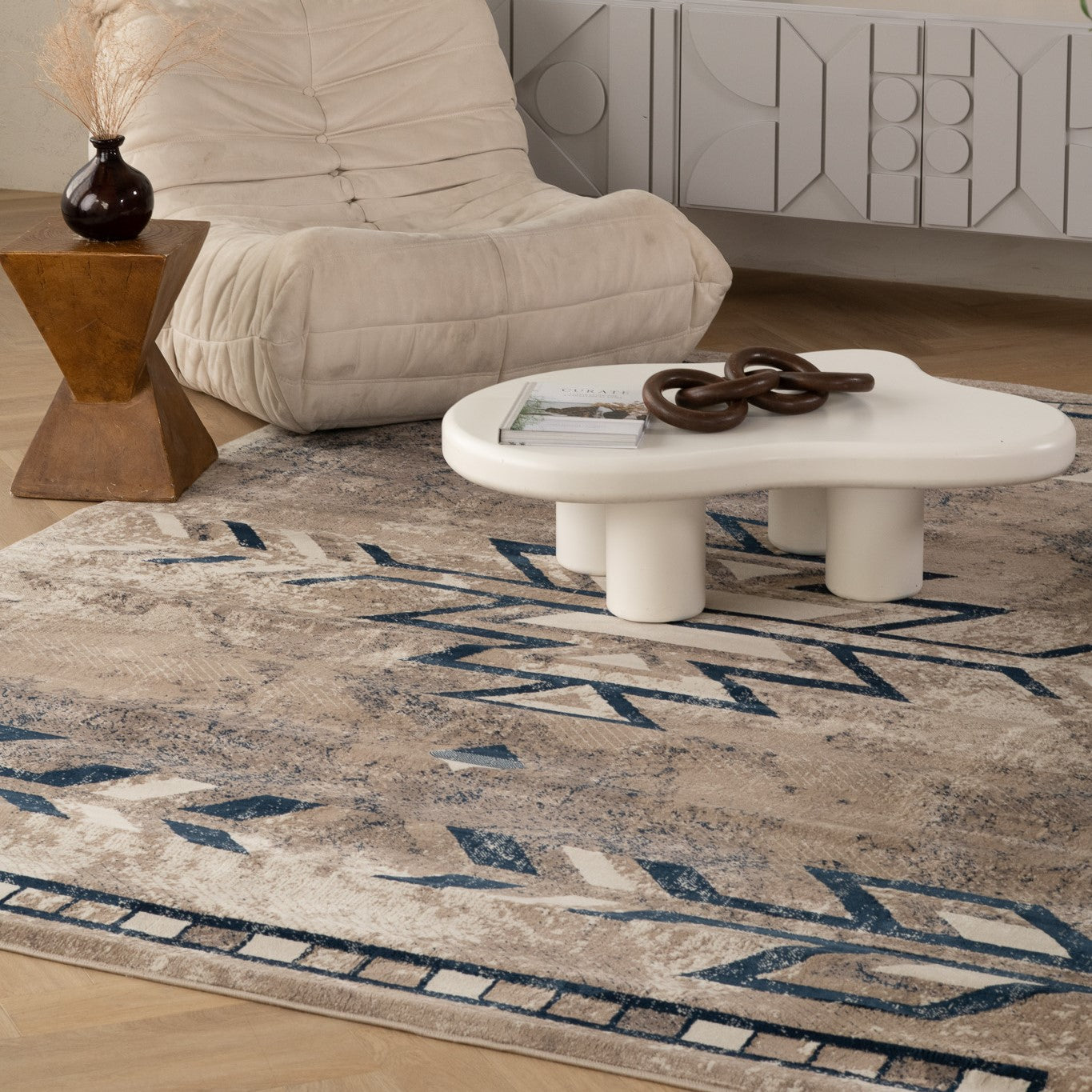 Alfombra contemporánea boho del suroeste para interiores