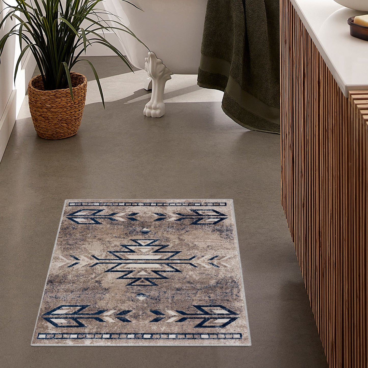 Alfombra contemporánea boho del suroeste para interiores