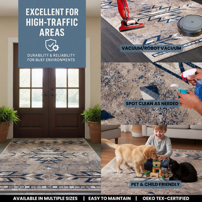 Tapis Bleu Sud-Ouest Havana Boho