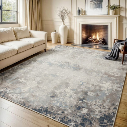 Havana Abstract Contemporary Blue Rug