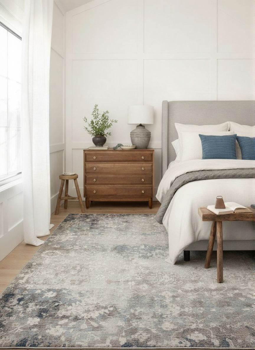 Havana Abstract Contemporary Blue Rug