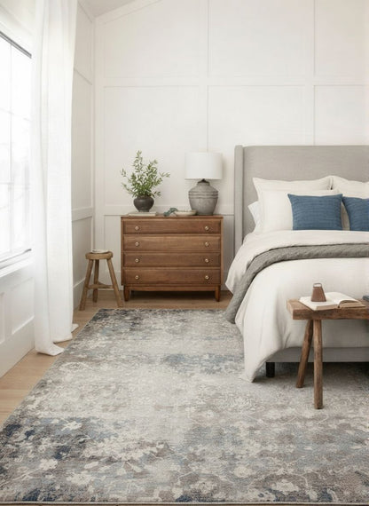 Havana Abstract Contemporary Blue Rug