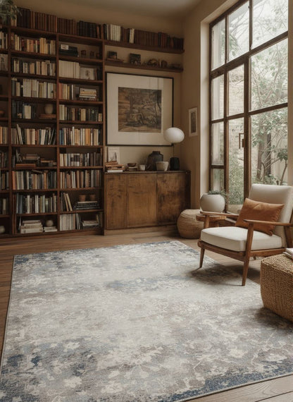 Havana Abstract Contemporary Blue Rug