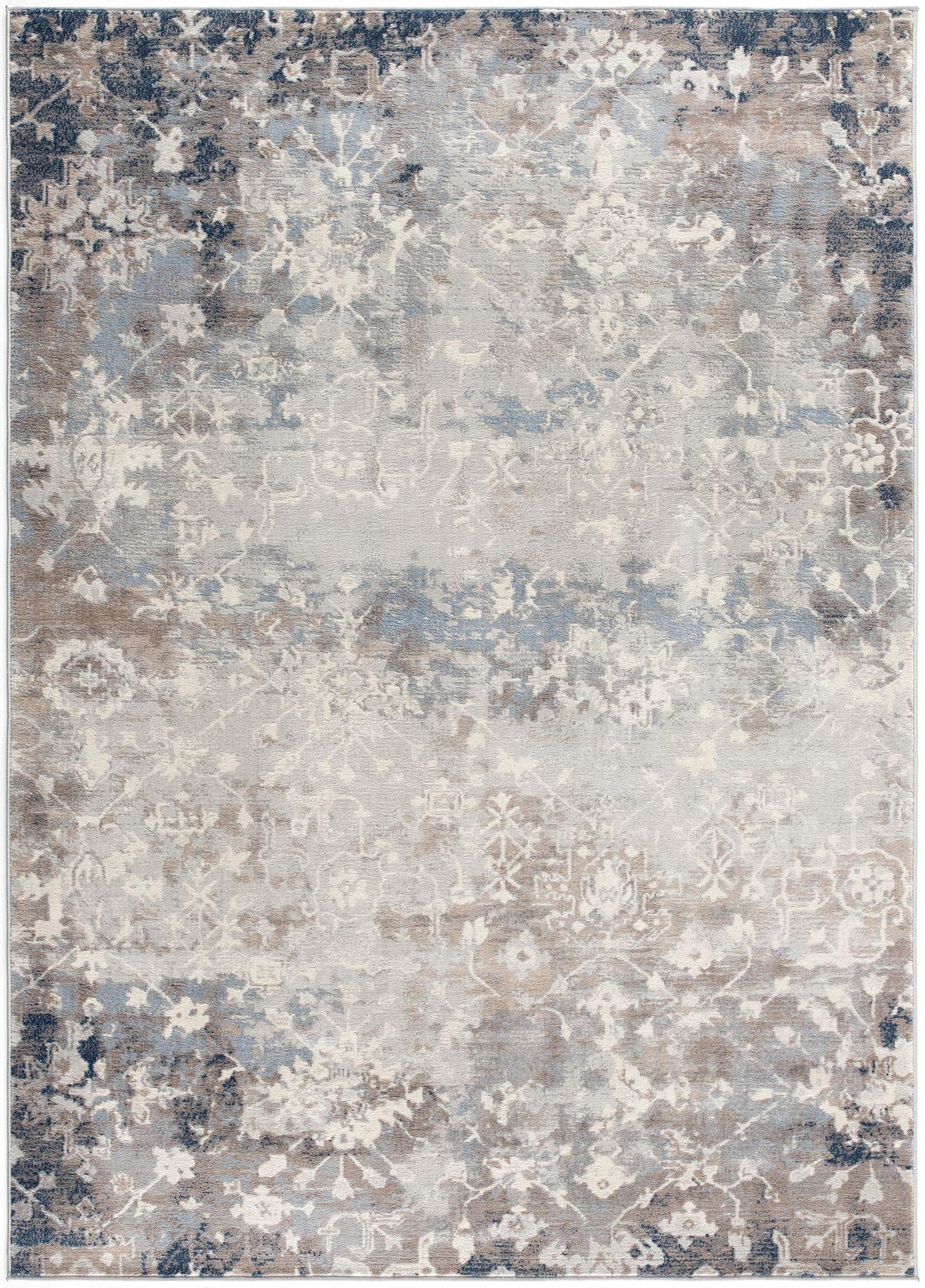 Sahir Oriental Contemporary Blue Indoor Rug