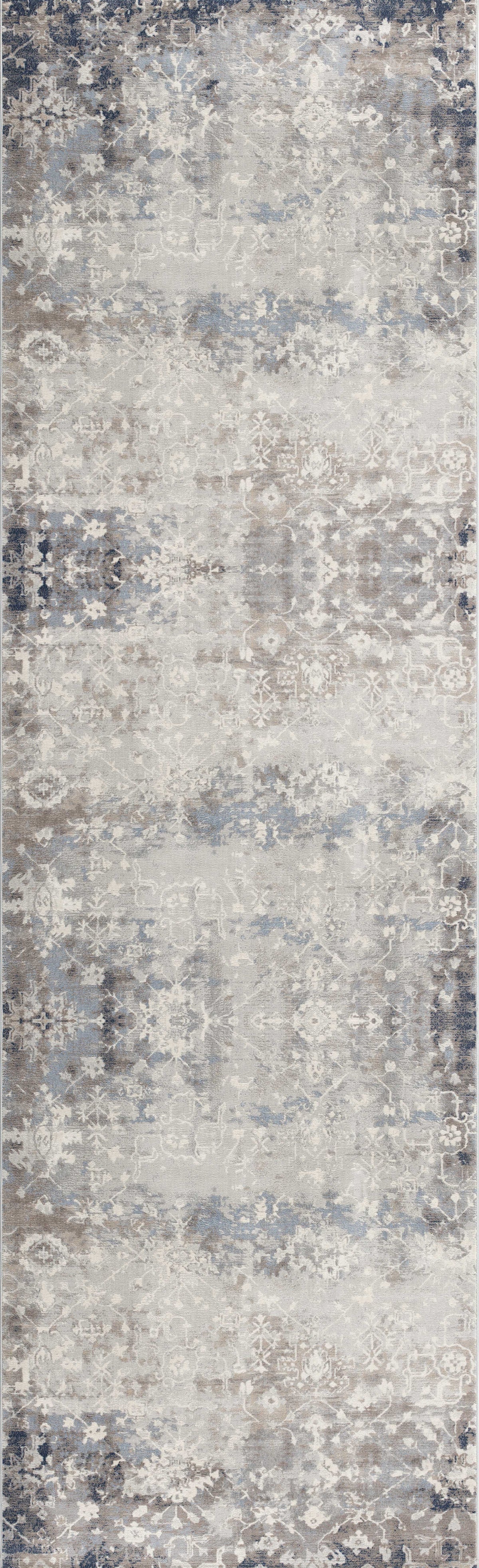 Sahir Oriental Contemporary Blue Indoor Rug