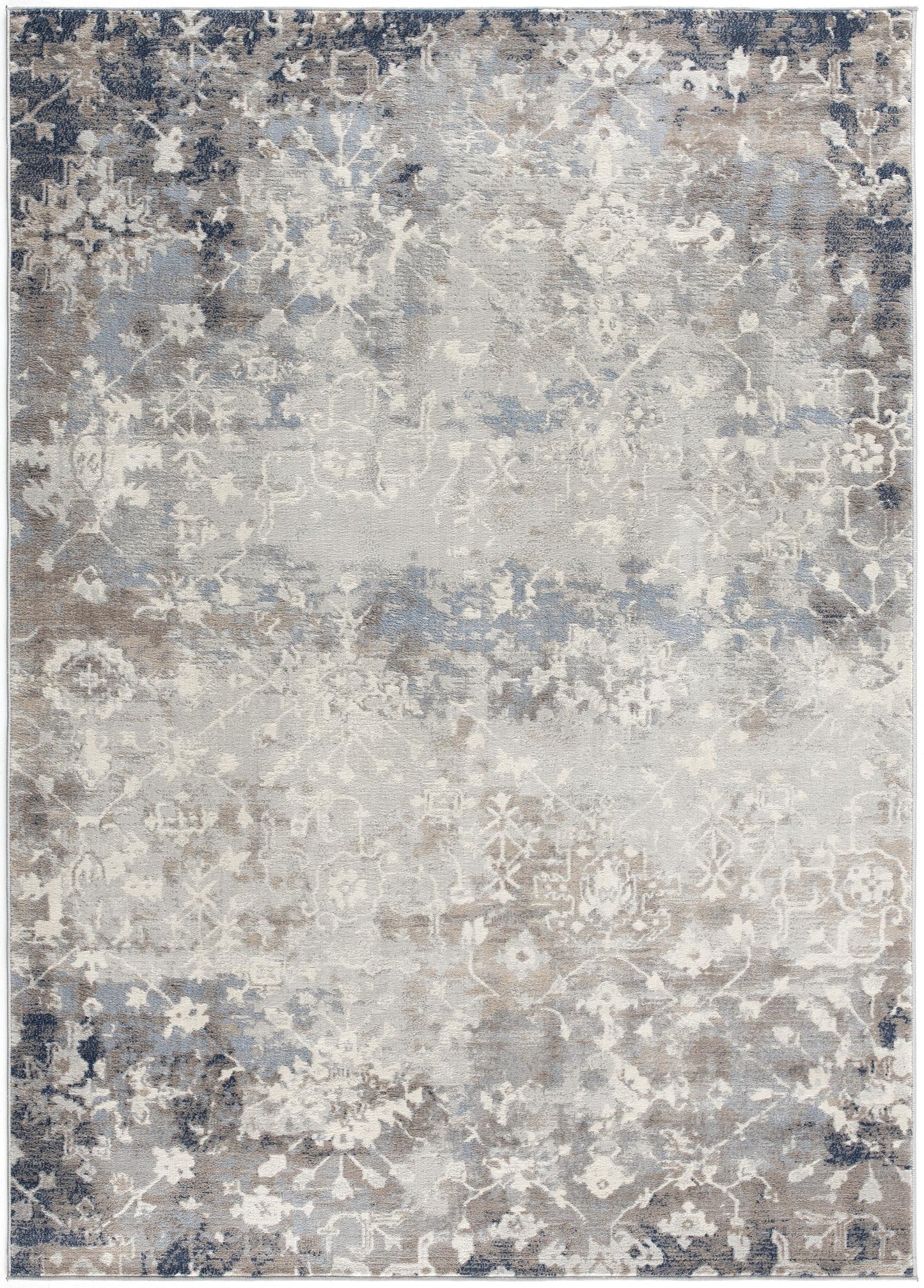 Sahir Oriental Contemporary Blue Indoor Rug