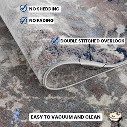 Sahir Oriental Contemporary Blue Indoor Rug