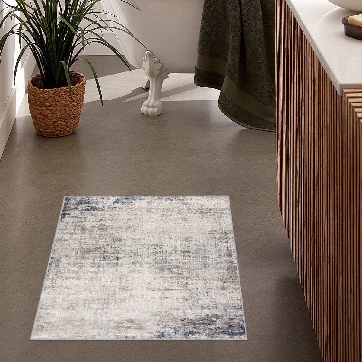 Maru Abstract Contemporary Blue Indoor Rug