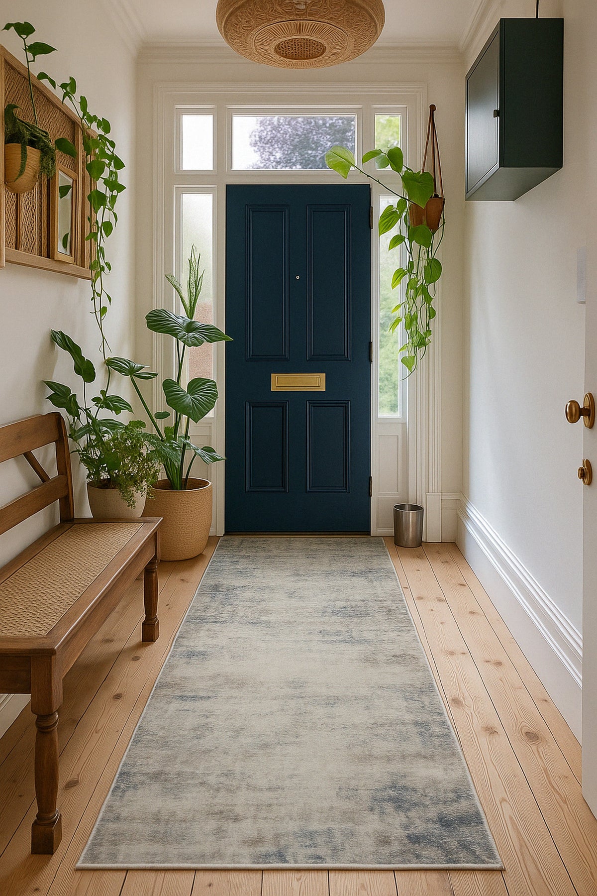 Maru Abstract Contemporary Blue Indoor Rug