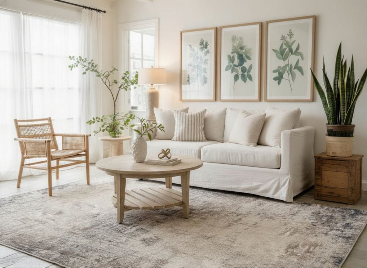 Tapis bleu contemporain abstrait Havana