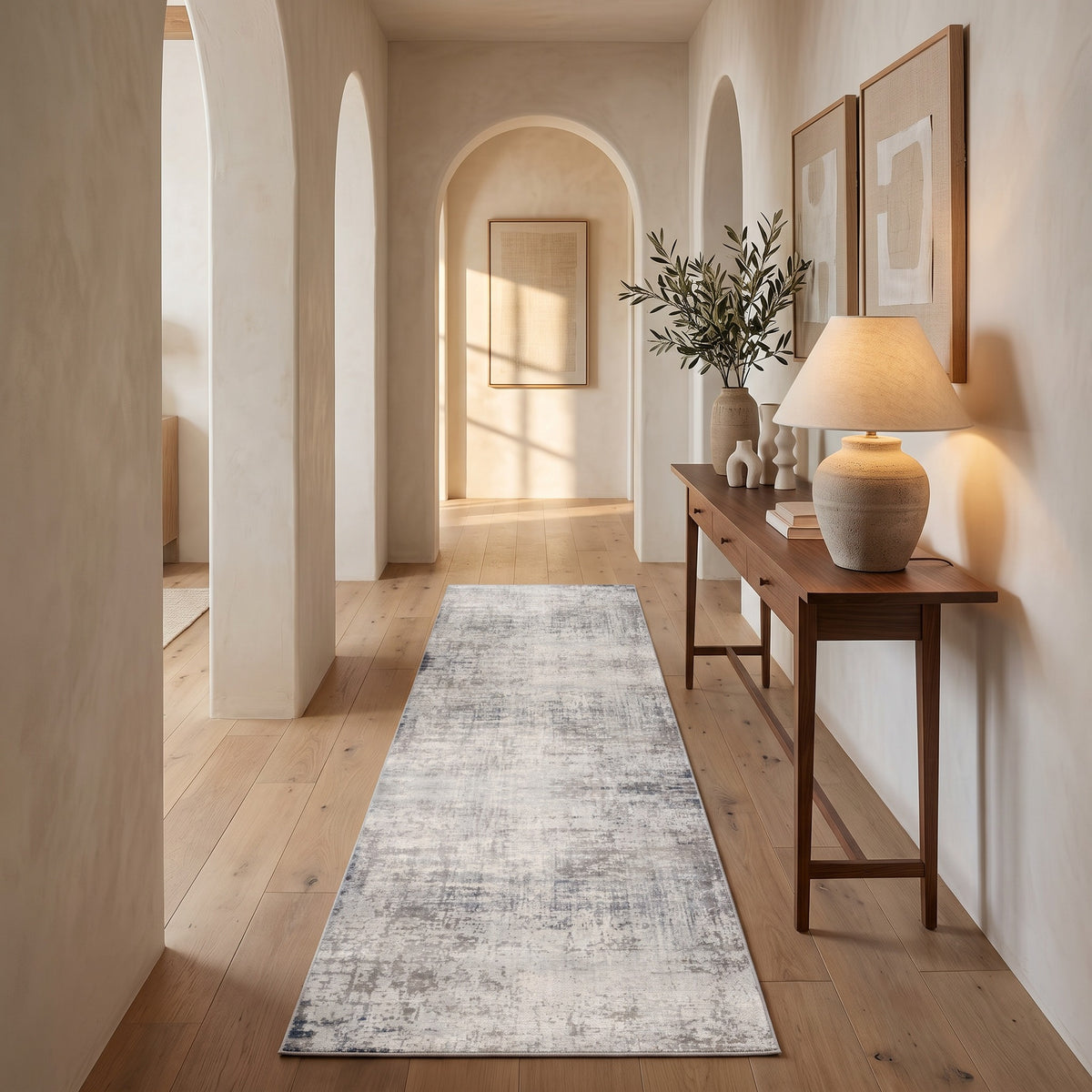 Maru Abstract Contemporary Blue Indoor Rug