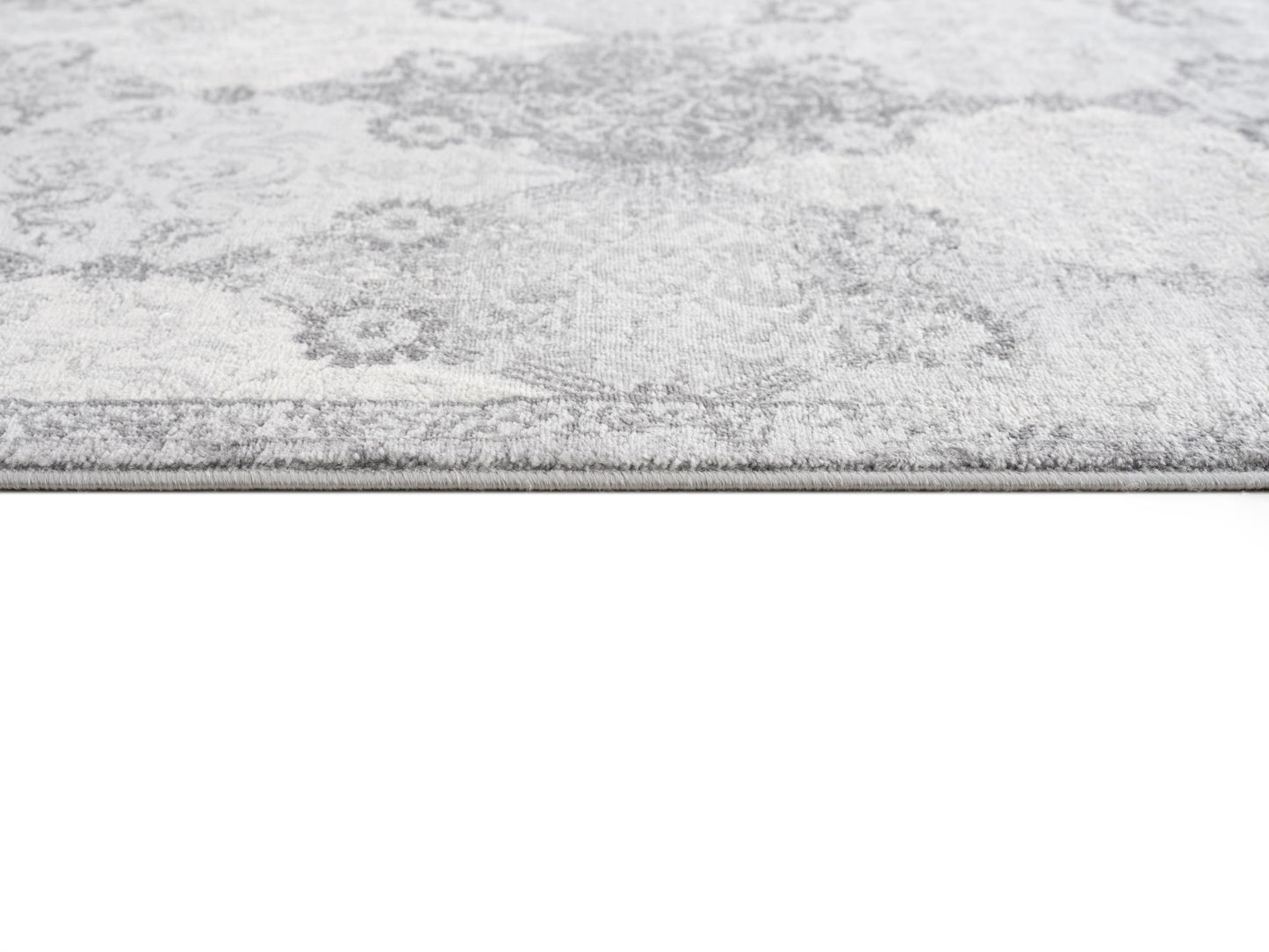 Nazira Damask Contemporary Grey Indoor Rug