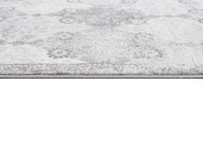 Nazira Damask Contemporary Grey Indoor Rug