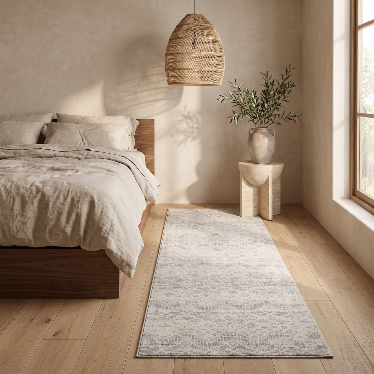 Alfombra de interior tradicional Liora Damask gris