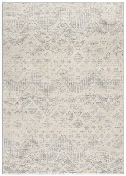 Liora Damask Traditional Grey Indoor Rug