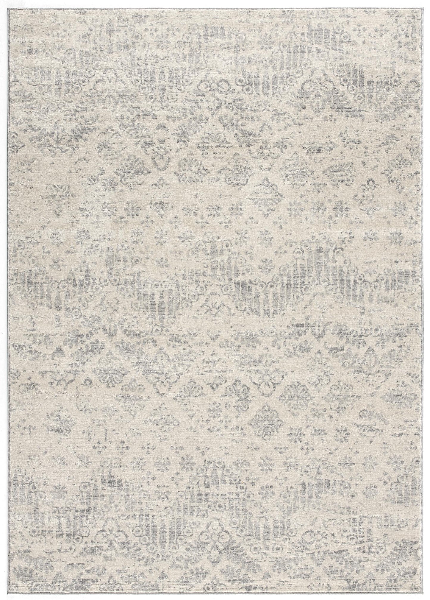 Liora Damask Traditional Grey Indoor Rug