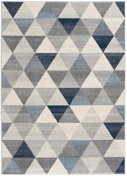 Eldin Geometric Contemporary Blue Indoor Rug