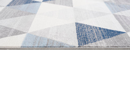 Eldin Geometric Contemporary Blue Indoor Rug