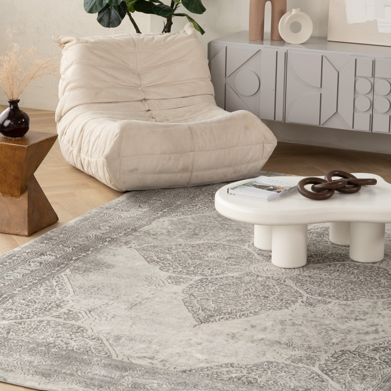 Tapis Gris du Sud-Ouest Marocain Havane