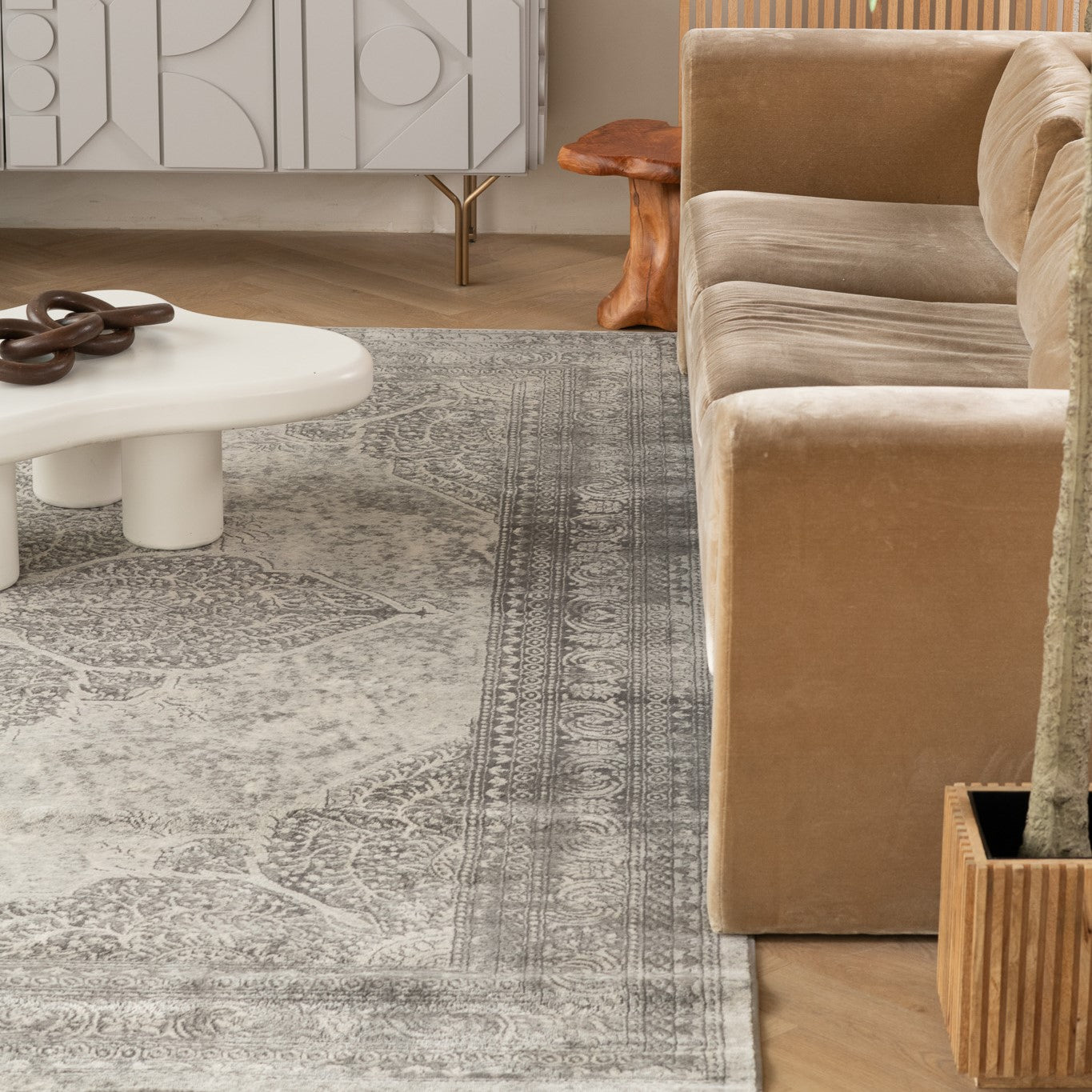 Tapis Gris du Sud-Ouest Marocain Havane