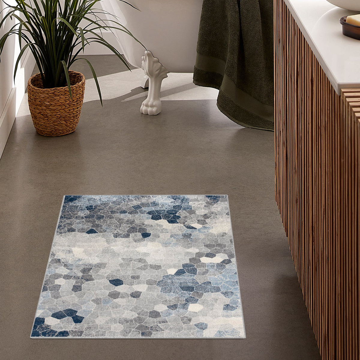 Zahra Mosaic Stone Blue Indoor Rug