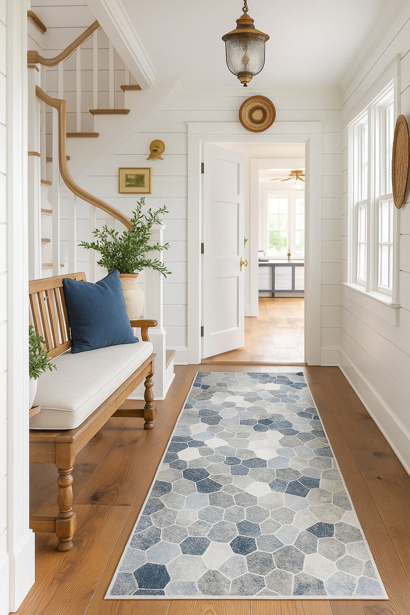 Havana Geometric Contemporary Blue Rug