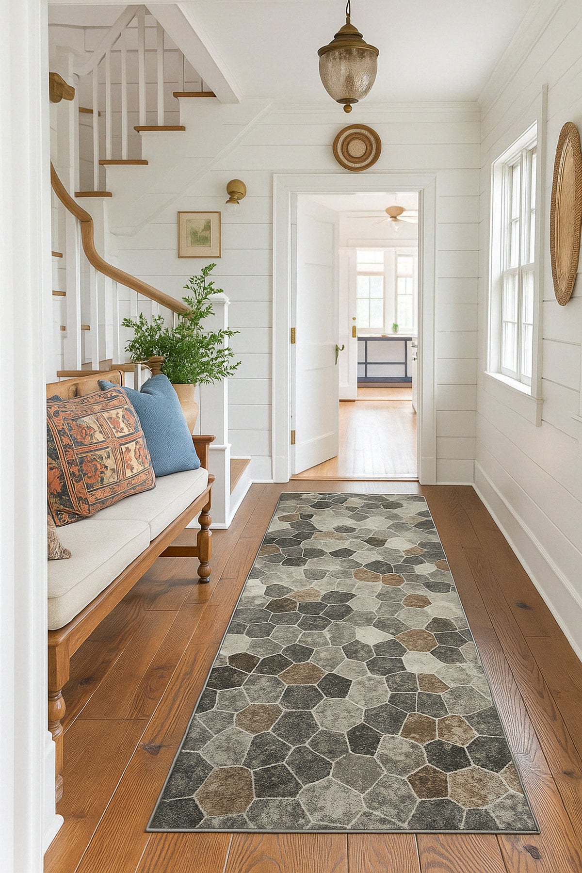 Zahra Mosaic Stone Grey Indoor Rug