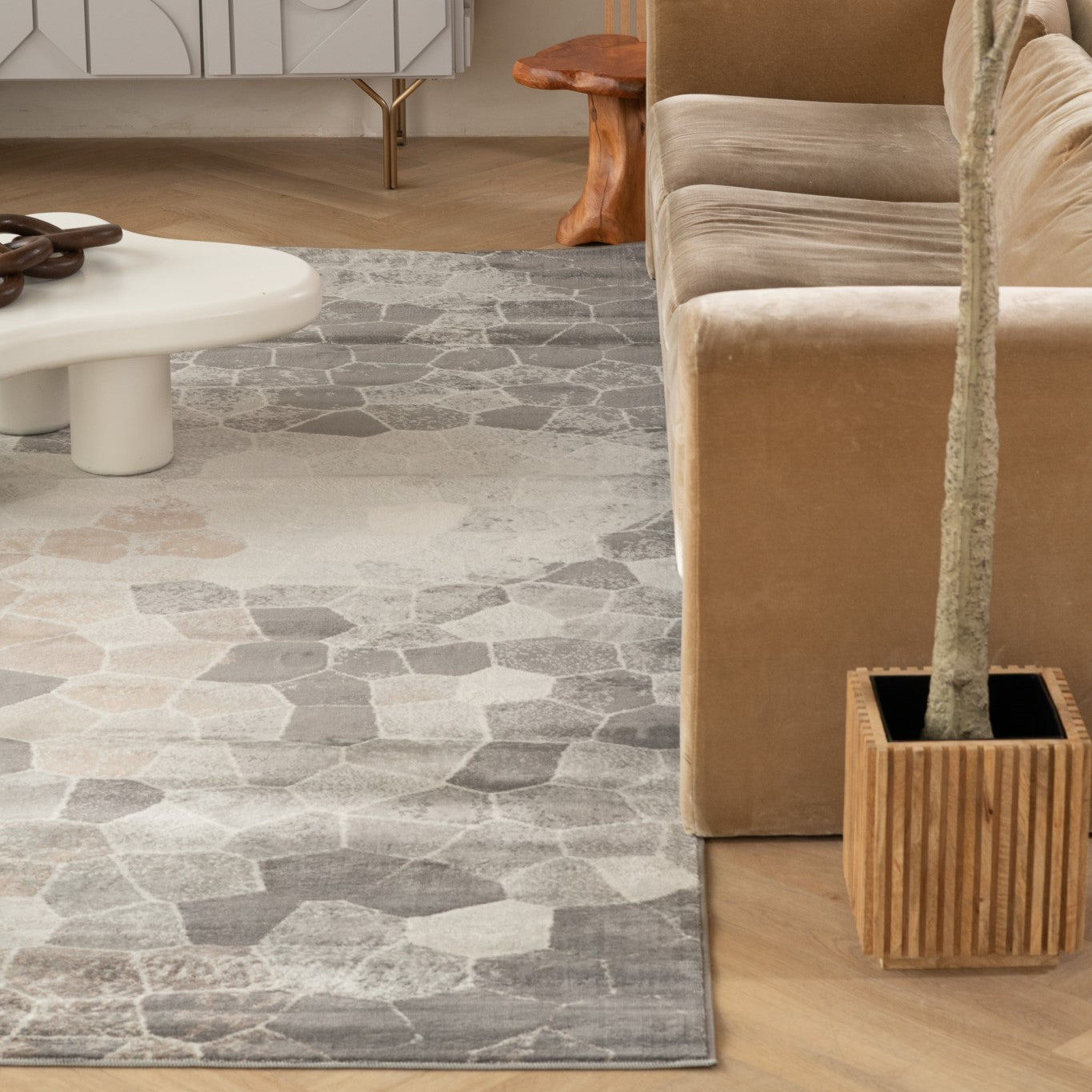 Havana Geometric Contemporary Grey Rug
