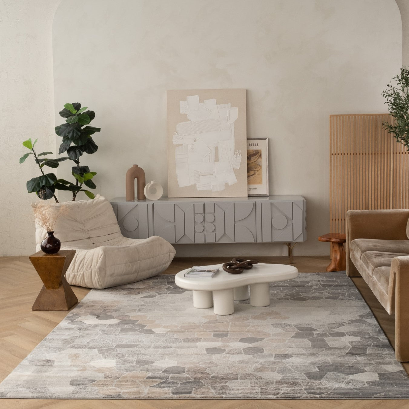 Havana Geometric Contemporary Grey Rug