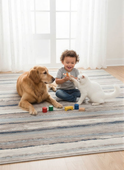 Havana Scandinavian Contemporary Blue Rug