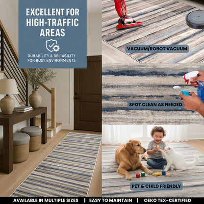 Havana Scandinavian Contemporary Blue Rug