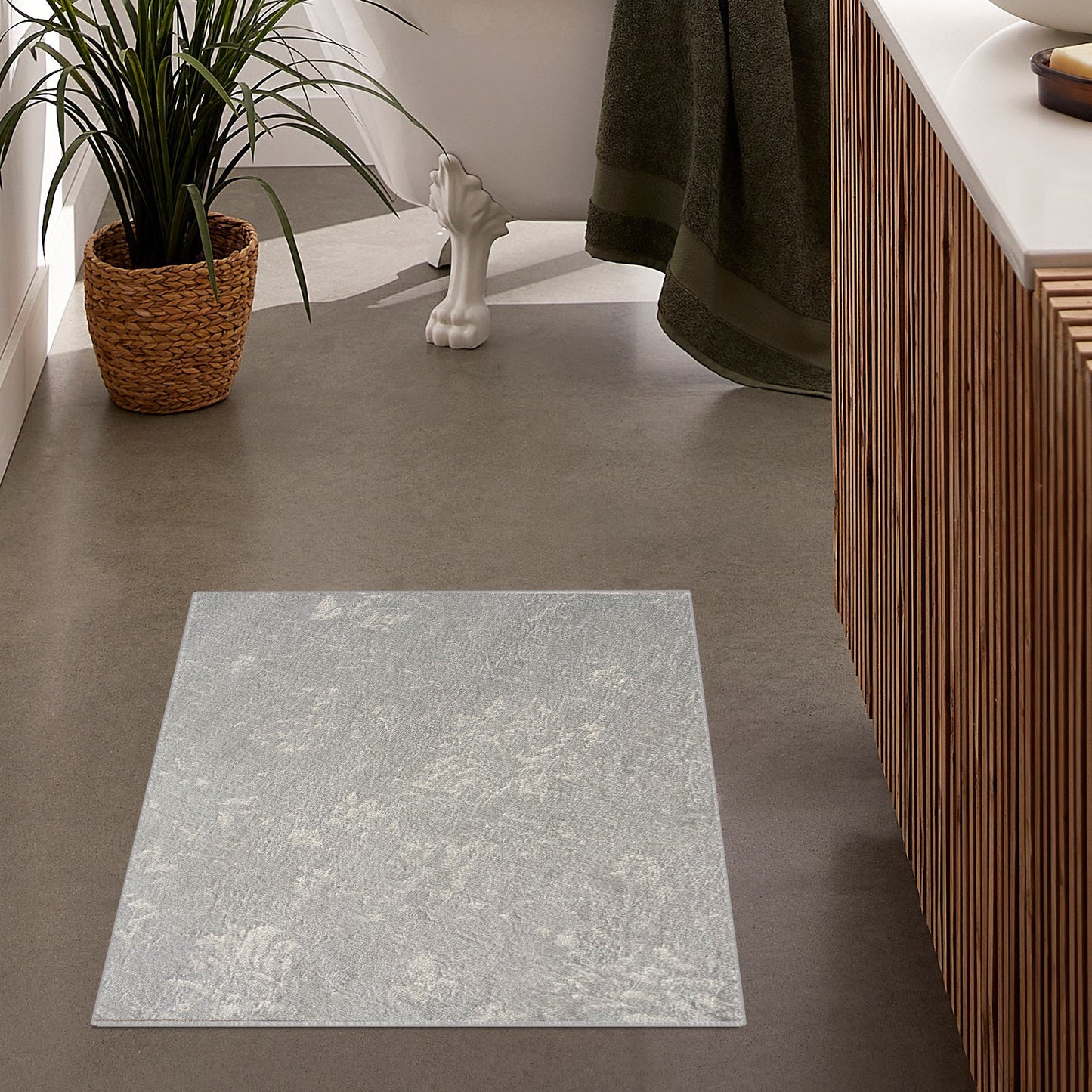 Tapis gris transitionnel moderne Havana