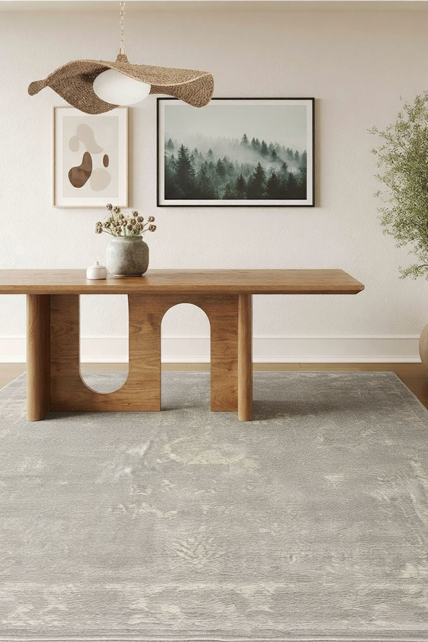 Tapis gris transitionnel moderne Havana