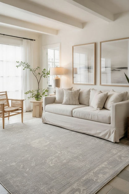 Tapis gris transitionnel moderne Havana