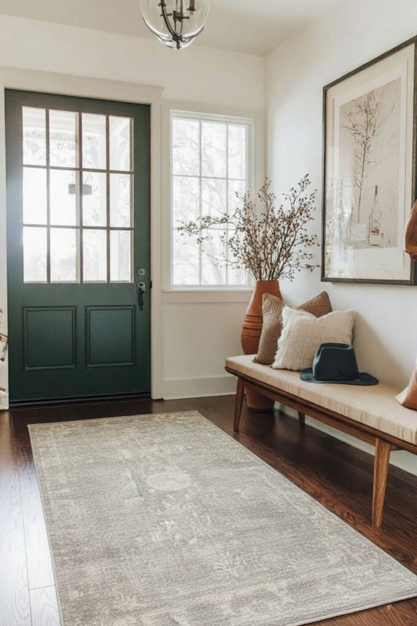 Tapis gris transitionnel moderne Havana