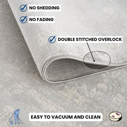 Tapis gris transitionnel moderne Havana