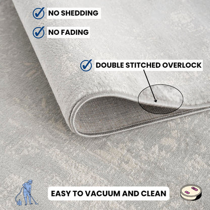 Tapis gris transitionnel moderne Havana