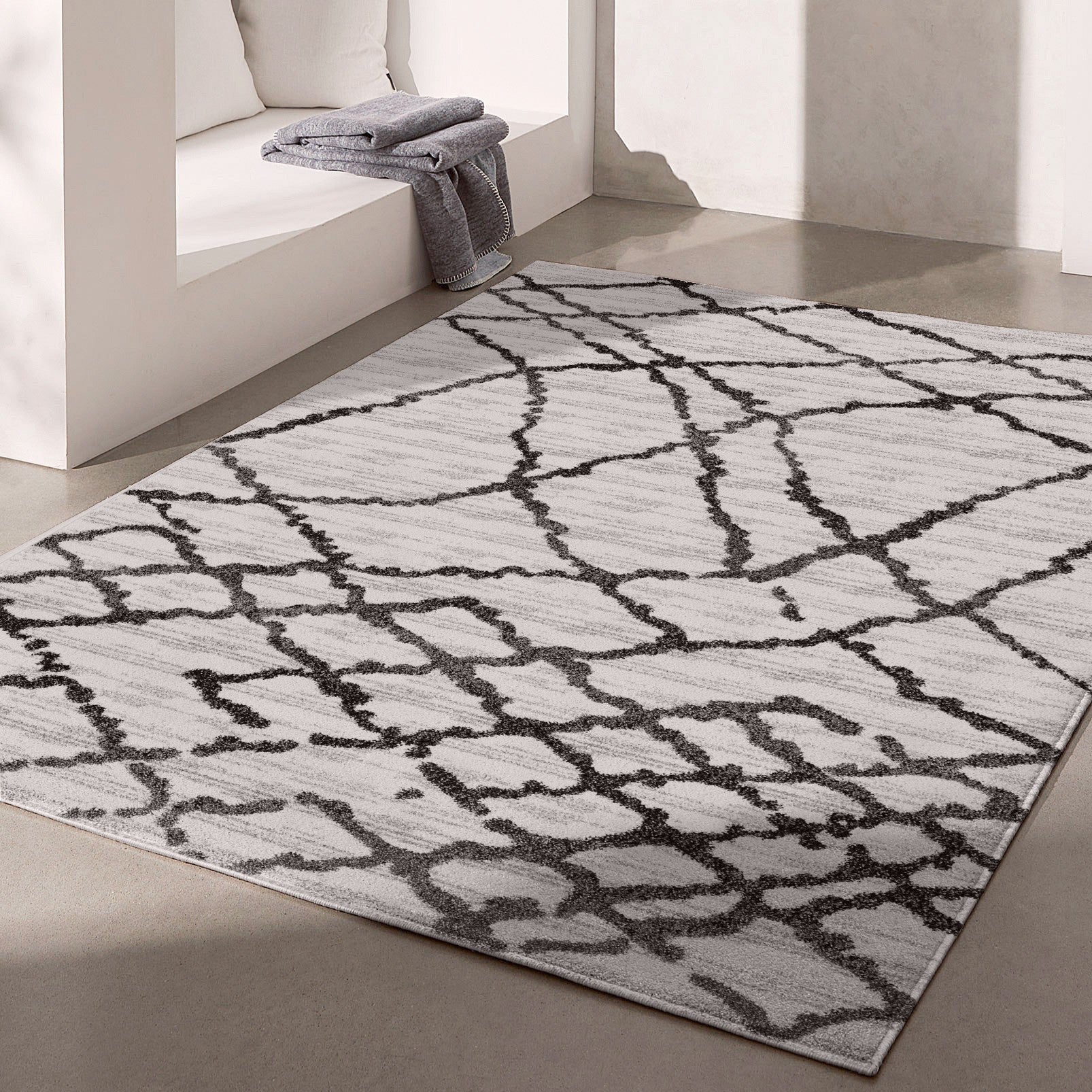 Contemporary Moroccan Marble Indoor Area Rug