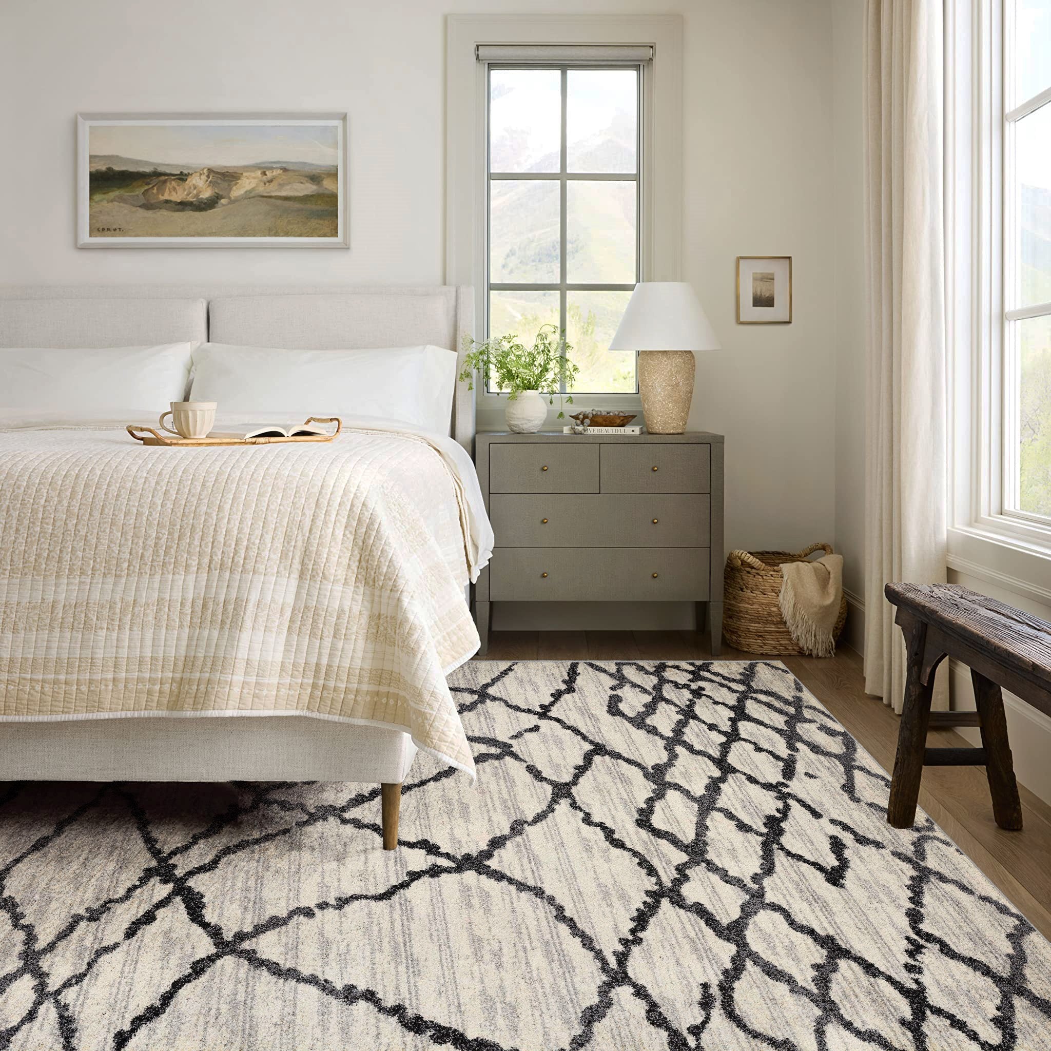 Contemporary Moroccan Marble Indoor Area Rug