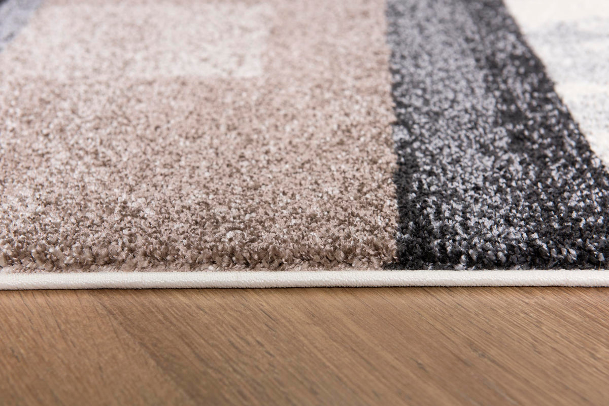 Herat Abstract Contemporary Brown and Beige Indoor Rug