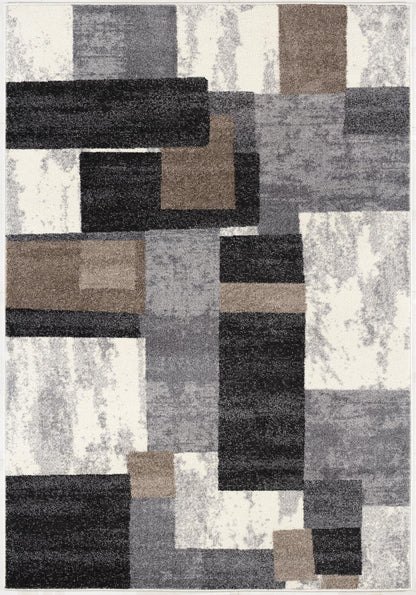 Nova Geometric Contemporary Black Rug