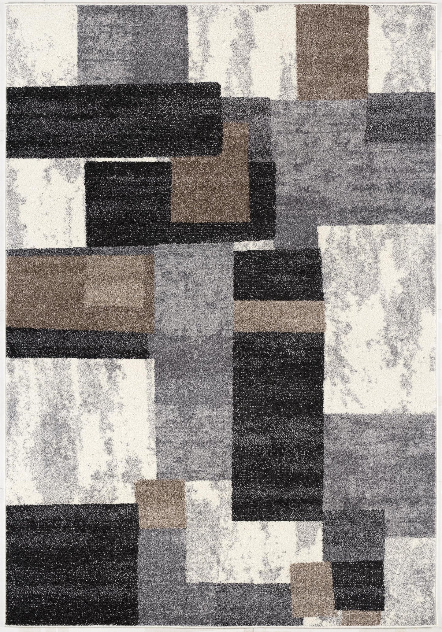 Nova Geometric Contemporary Black Rug
